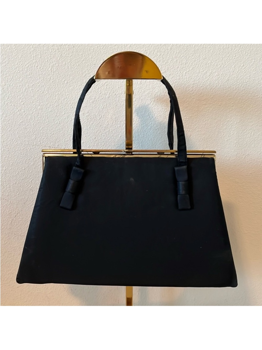 Vintage After Five Black Satin Evening Bag